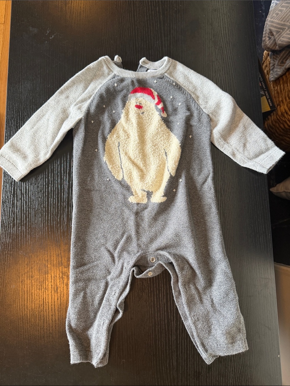 Baby GAP Gray Knit Yeti One-Piece